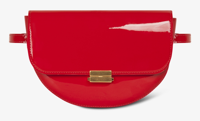 Anna Buckle Belt Bag Big Lacquer Red - Shoulder Bag, transparent png