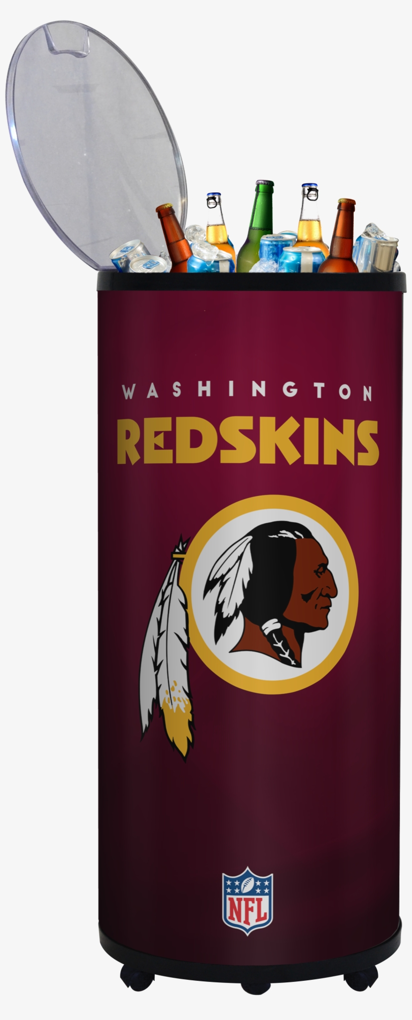 Washington Redskins 17" X 40" Beverage Ice Barrel Cooler - Washington Redskins, transparent png