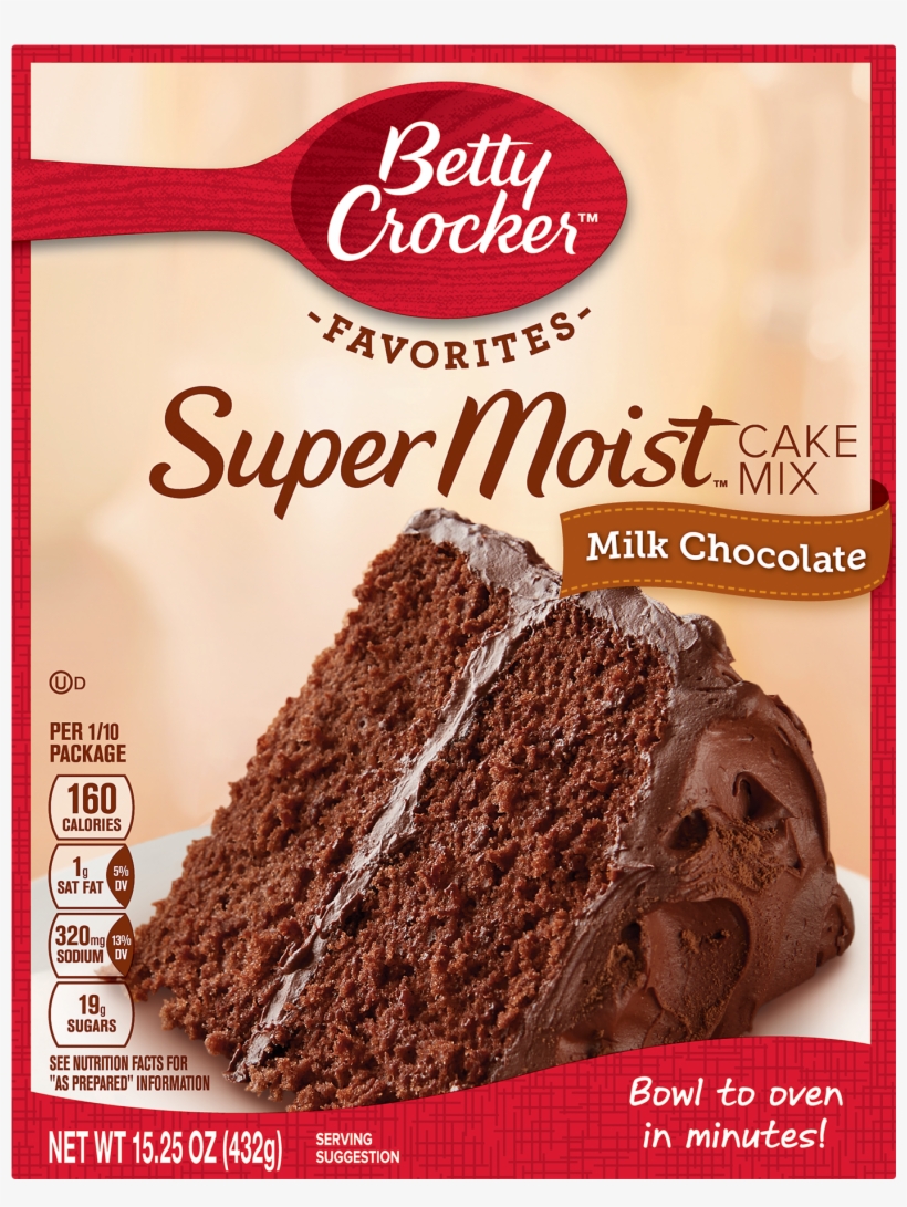Betty Crocker Super Moist Milk Chocolate Cake Mix, - Betty Crocker Chocolate Cake Super Moist, transparent png