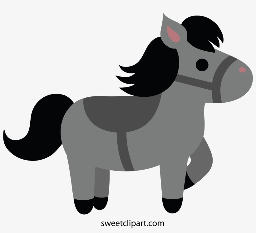 Horse Clipart Grey - Cute Black Horse Clipart, transparent png