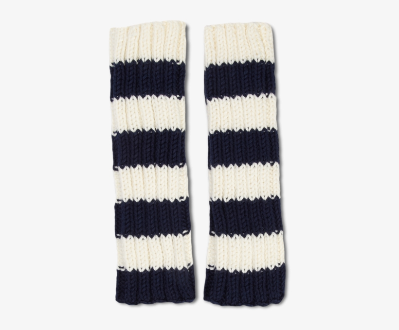 Hand Knitted Chateau Navy & Classic Cream Striped Leg - Wool, transparent png