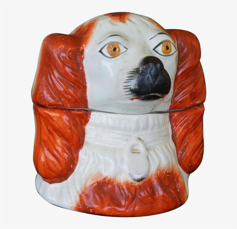 Victorian Staffordshire Spaniel Dog Head Tobacco Jar - Cocker Spaniel, transparent png