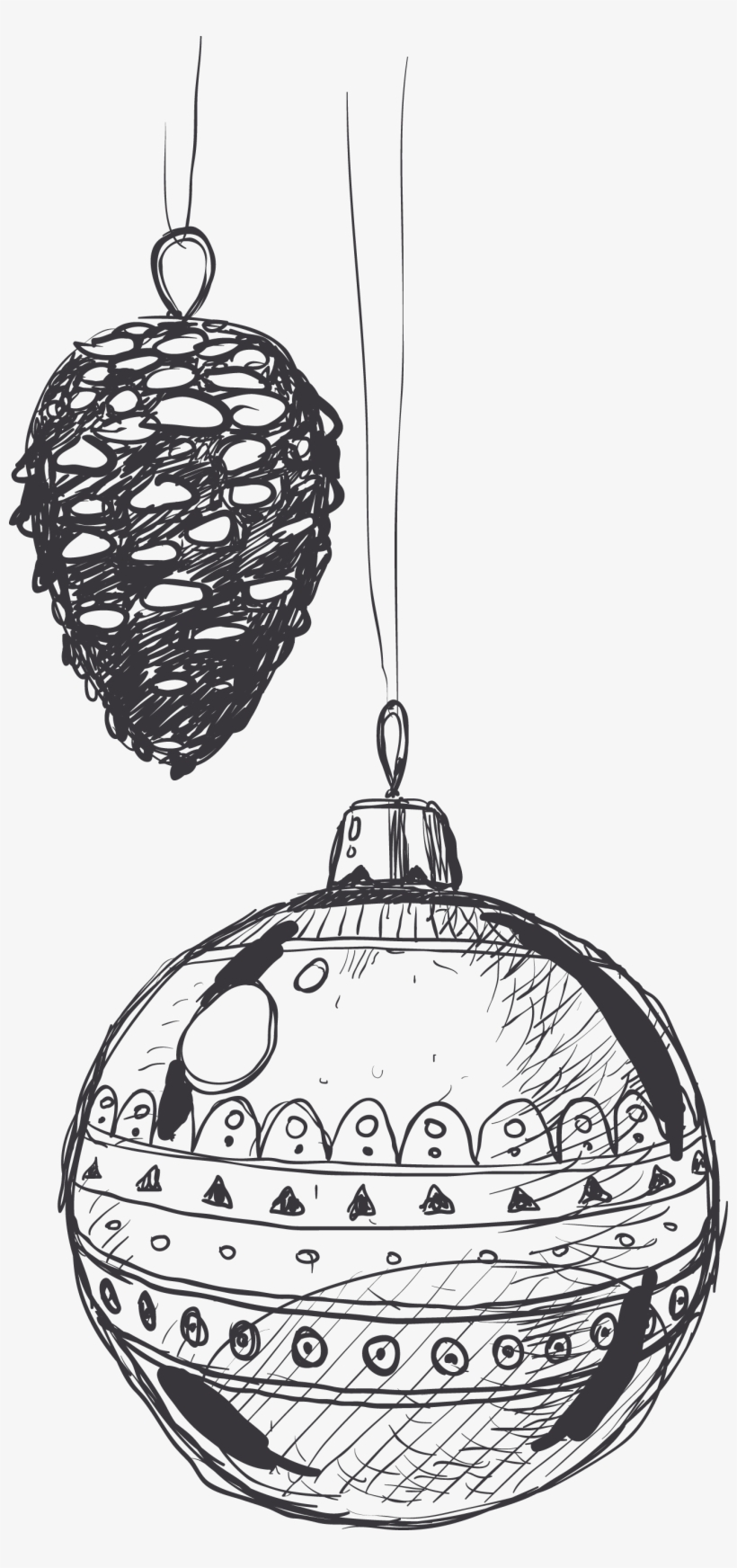 Drawn Christmas Lights Hand Painted Christmas - Illustration, transparent png