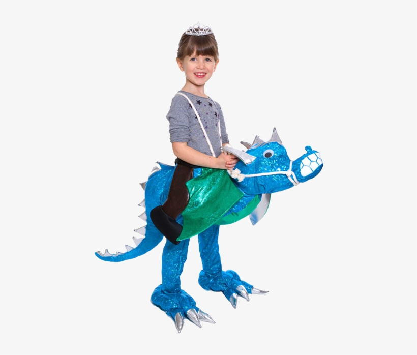 Kid's Step Into This Shiny, Blue Plush Dragon's Legs - Girl, transparent png
