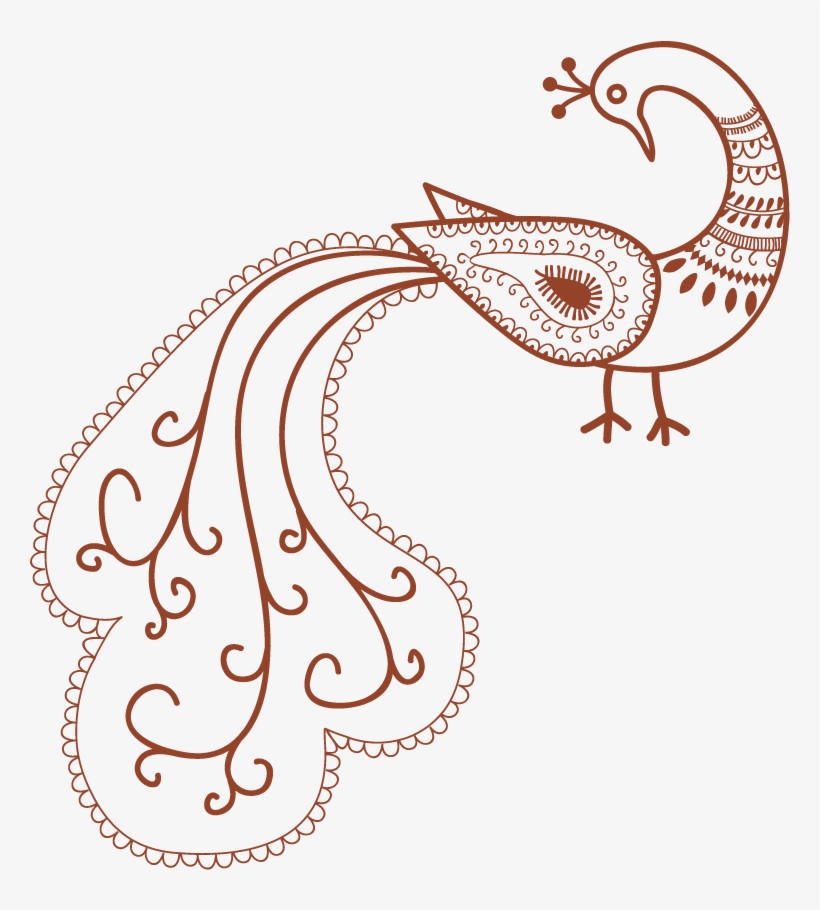 Peacock Silhouette - Henna Peacock Vector, transparent png