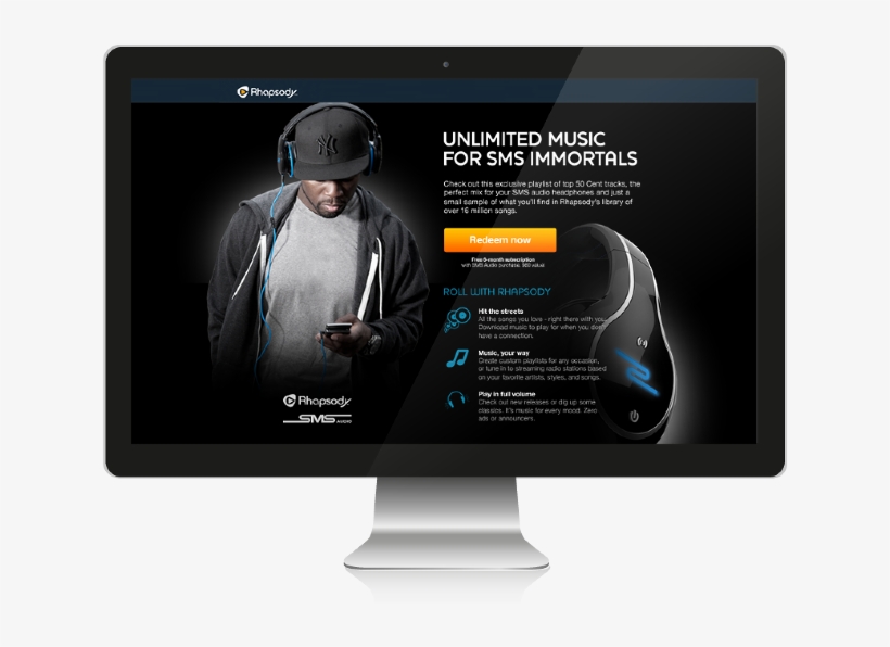 Rhapsody & Sms Audio By 50 Cent Sms Campaign Pitch - Computer Monitor, transparent png