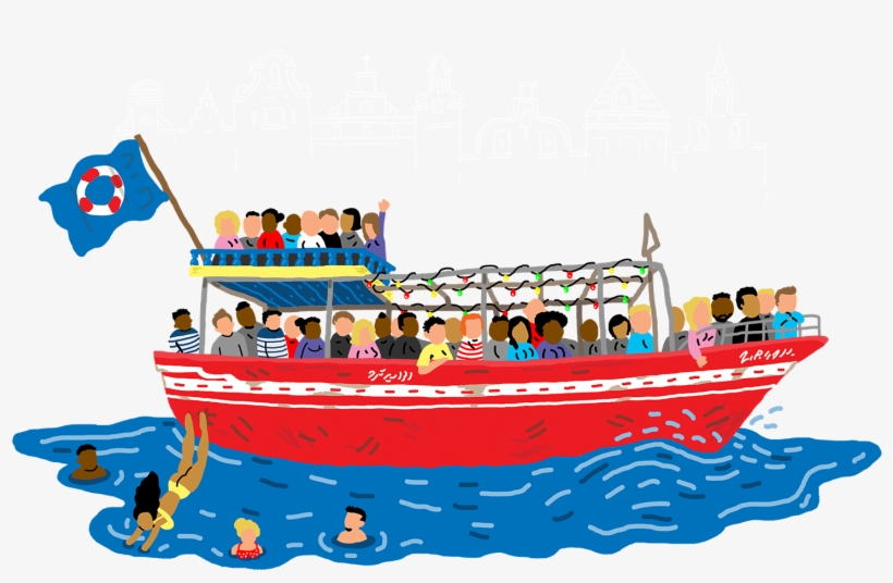 Cruise Clipart Boat Ride ~ Frames ~ Illustrations ~ - Tour Boat Clip Art, transparent png