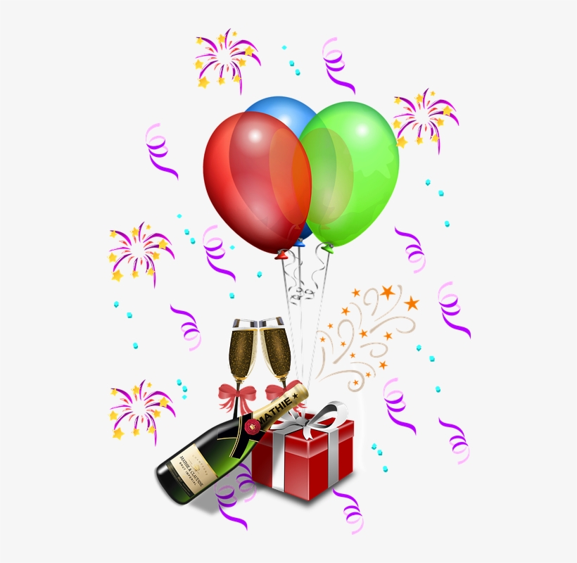 Anniversary, Balloons, Bottle, Bucket, Celebration - New Year Celebration Png, transparent png