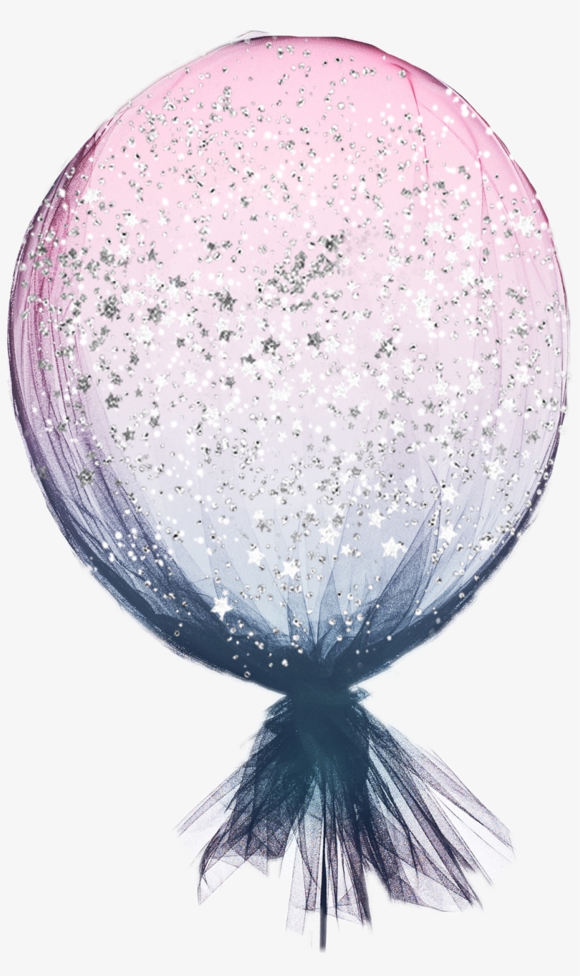 #balloon #pink #blue #ombre #ombré #tulle #string #silver - 黑白 气球, transparent png