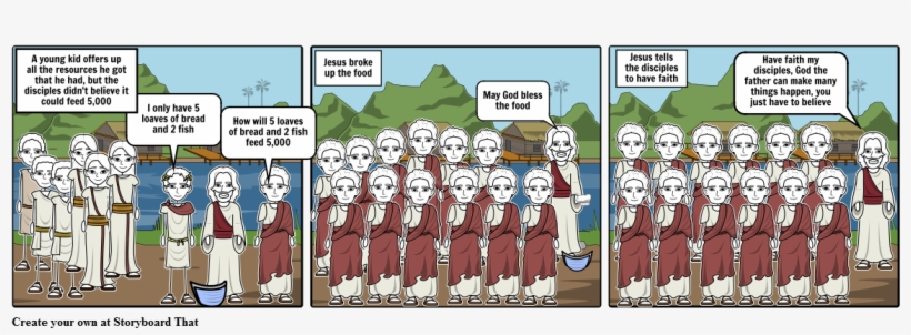 Jesus Feeds - Cartoon, transparent png