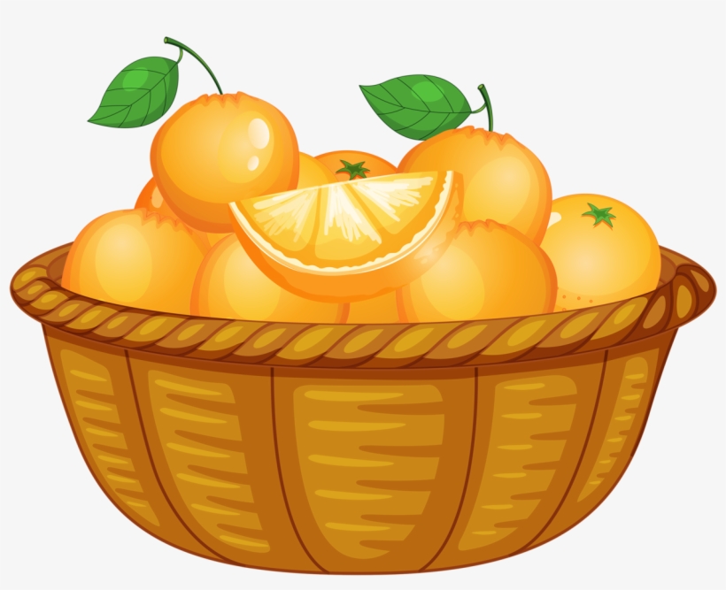 Comida, Frutas Bebidas Etc - Orange Basket Cartoon, transparent png