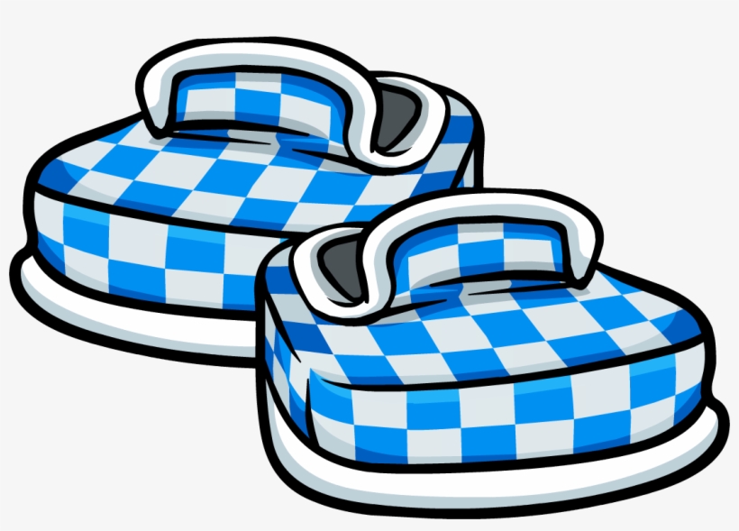 Blue Checkered Shoes - Club Penguin Shoes, transparent png