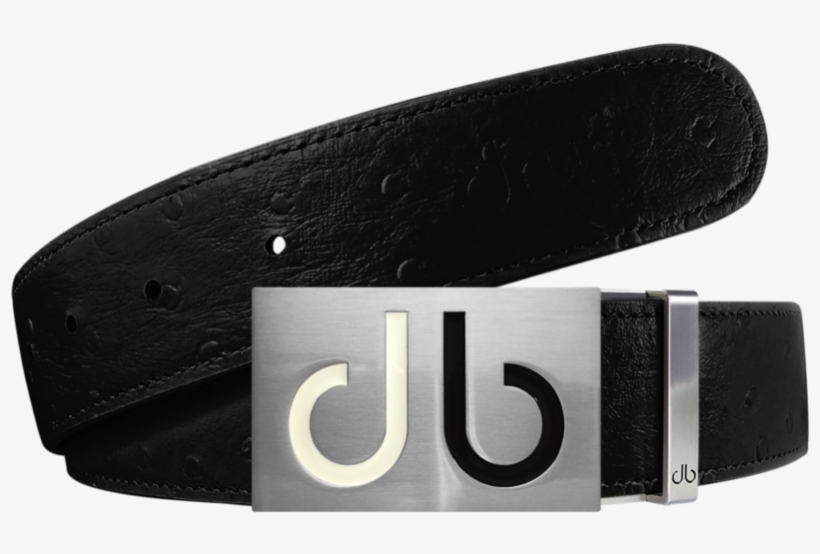 Black Ostrich Textured Leather Strap With Buckle - Belt, transparent png