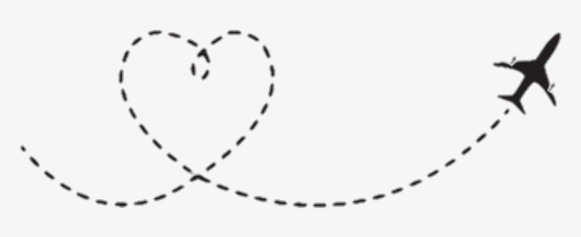 #freetoedit #airplane #travel #dash #dashline - Dotted Line With Heart, transparent png