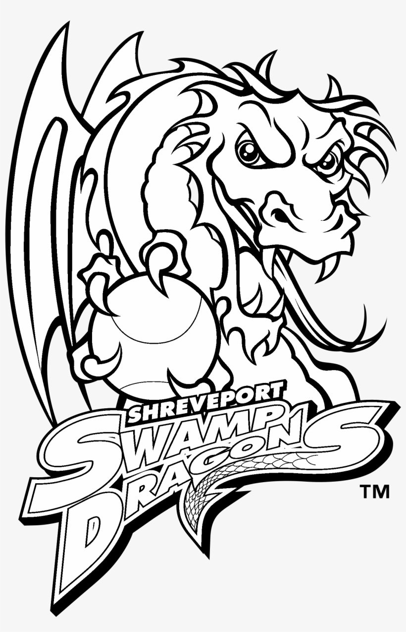 Shreveport Swamp Dragons Logo Black And White - Shreveport Swamp Dragons, transparent png