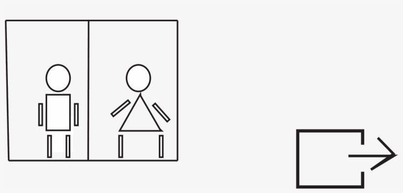 This Pictogram Is The Bathroom Sign Women And Men - Sign, transparent png