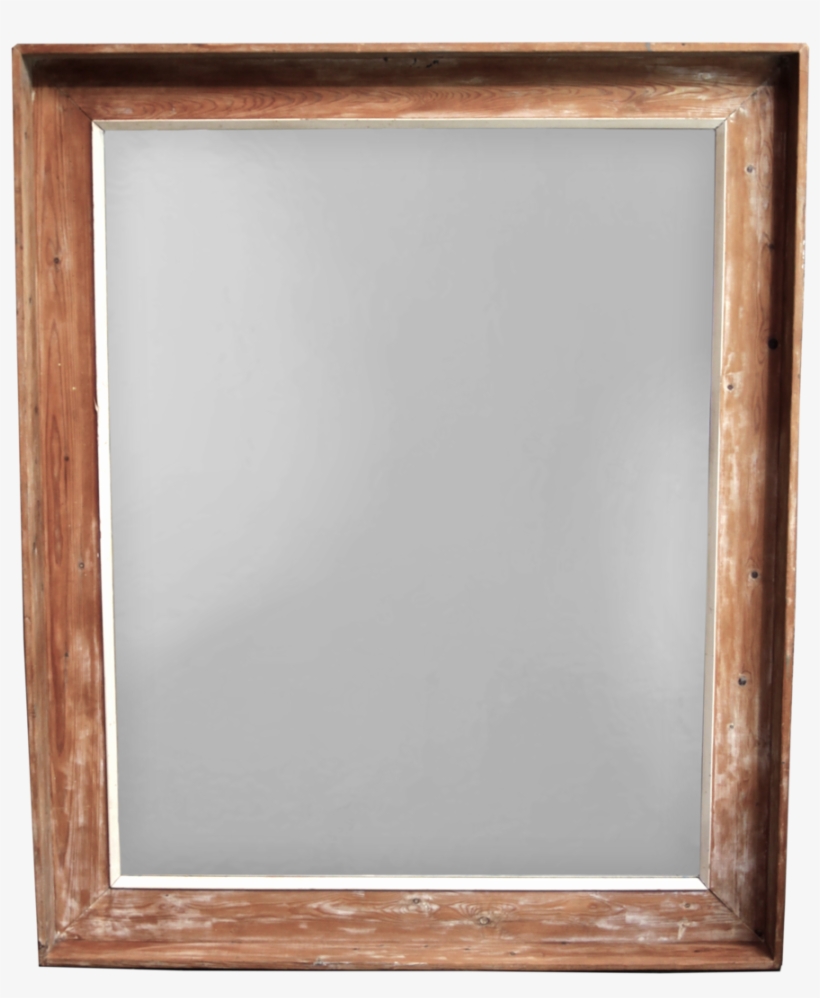 Large Pine Framed Mirror With Traces Of Old Paint - Dos Objetos Con Forma De Cuadrado, transparent png