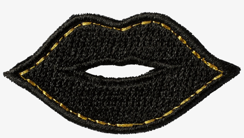Black & Gold Lips Sticker Patch - Lipstick, transparent png
