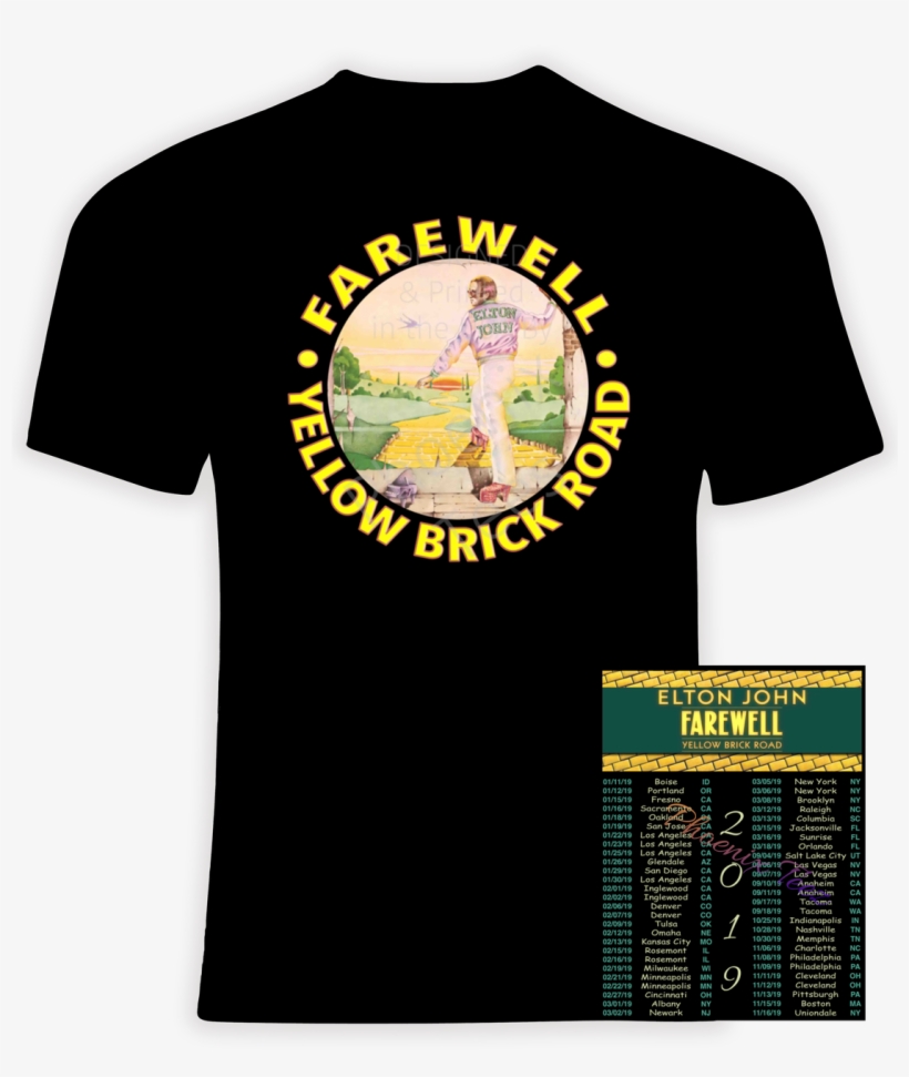 Elton John Farewell Yellow Brick Road 2019 T Shirt - Farewell Yellow Brick Road Shirt, transparent png