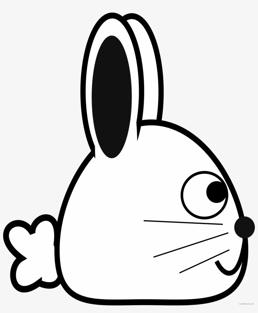 Spring Bunny Animal Free Black White Clipart Images - Dibujo Lateral, transparent png