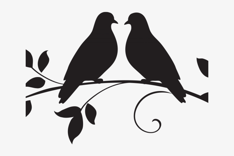Crow Clipart Branch Silhouette - Love Silhouette Png, transparent png