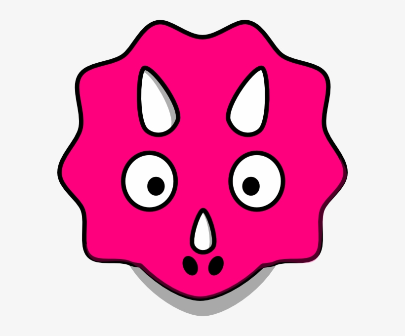 Pink Tri Ceratops At Clker Com Vector - Triceratops Head Clip Art, transparent png
