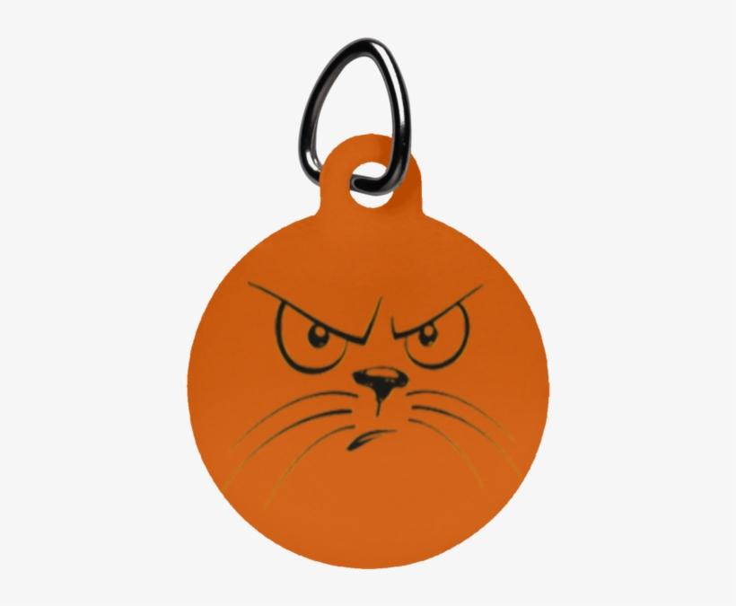 Angry Cat Circle Pet Tag, transparent png