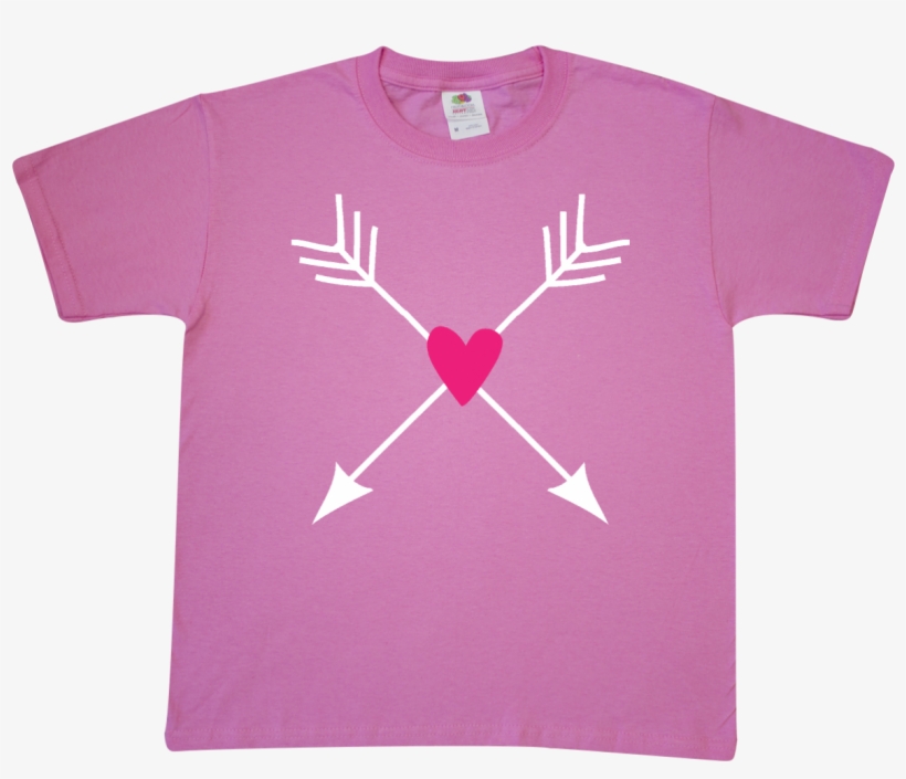 Valentine Hipster Arrows Pink Heart Youth T-shirt Azalea - Active Shirt, transparent png