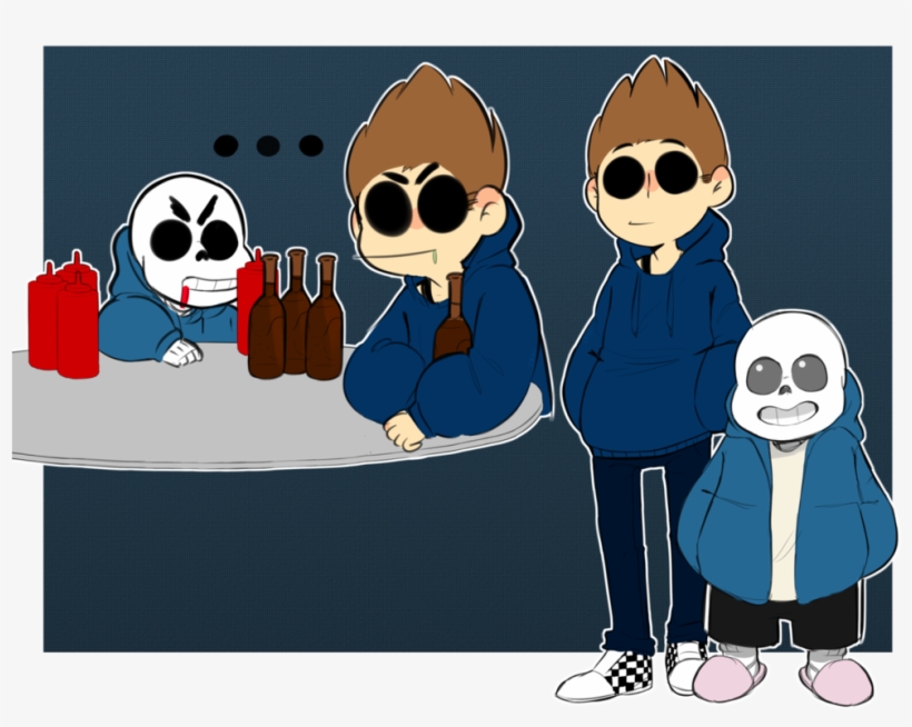 Why Does Sans Have Eyebrowsssssssssa - Eddsworld Tom And Sans, transparent png