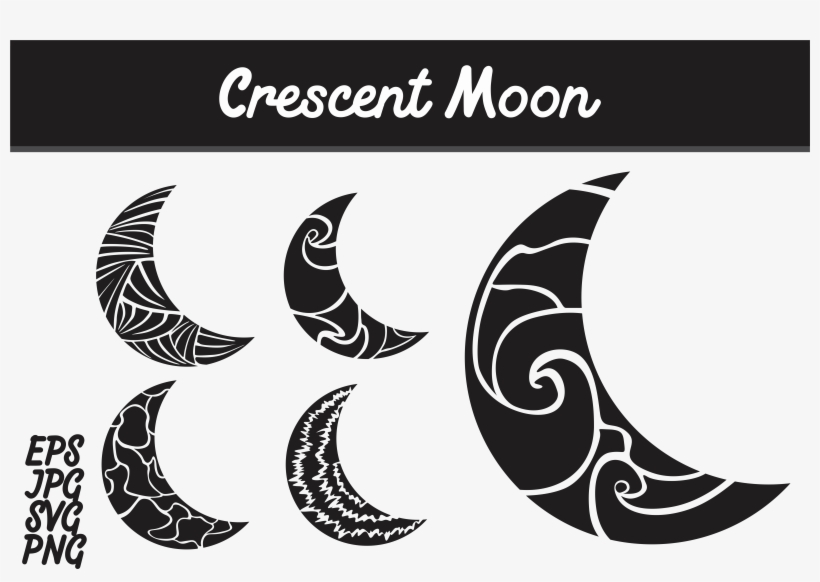 Crescent Moon Set Svg Vector Image Bunlde Graphic By - Batik Mega Mendung Vector, transparent png