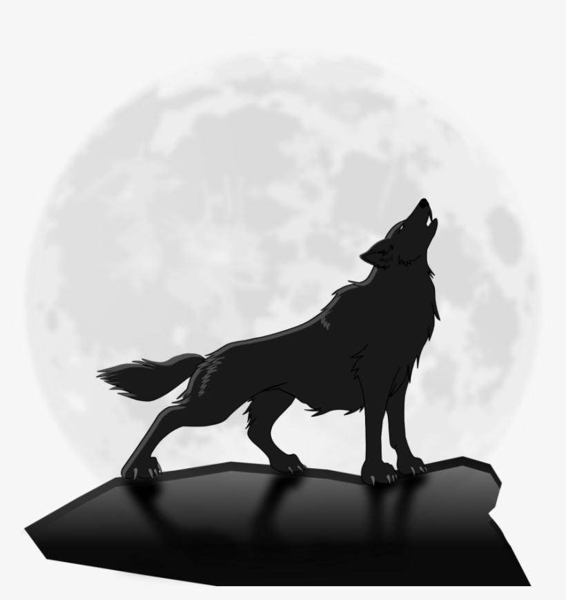 Crescent Moon - Howling Wolf Transparent, transparent png