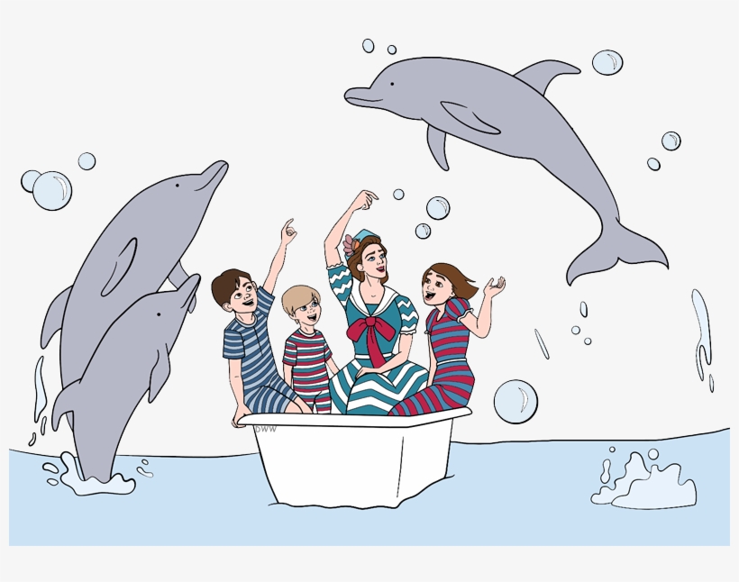 Mary Poppins, John, Georgie, Annabel In Bathtub With - Cartoon, transparent png