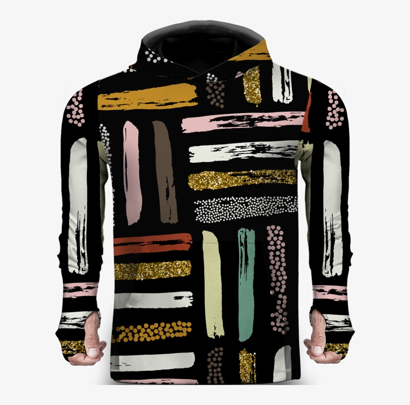 Line Paint Colorful Lightweight Sun Hoodie - Cardigan, transparent png