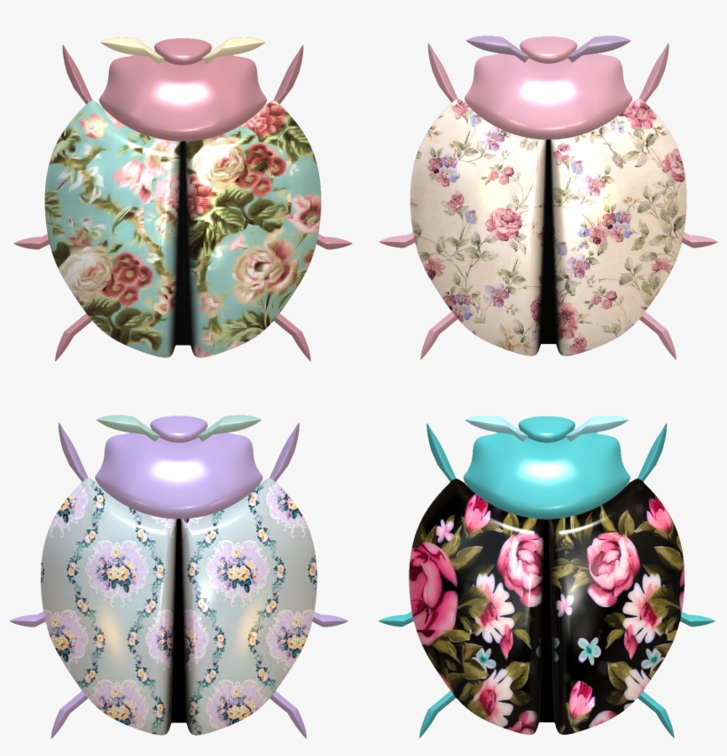 Ladybug Flower Pattern Shabby Chic 1422330 - Shabby Chic Pattern Transparent Background, transparent png