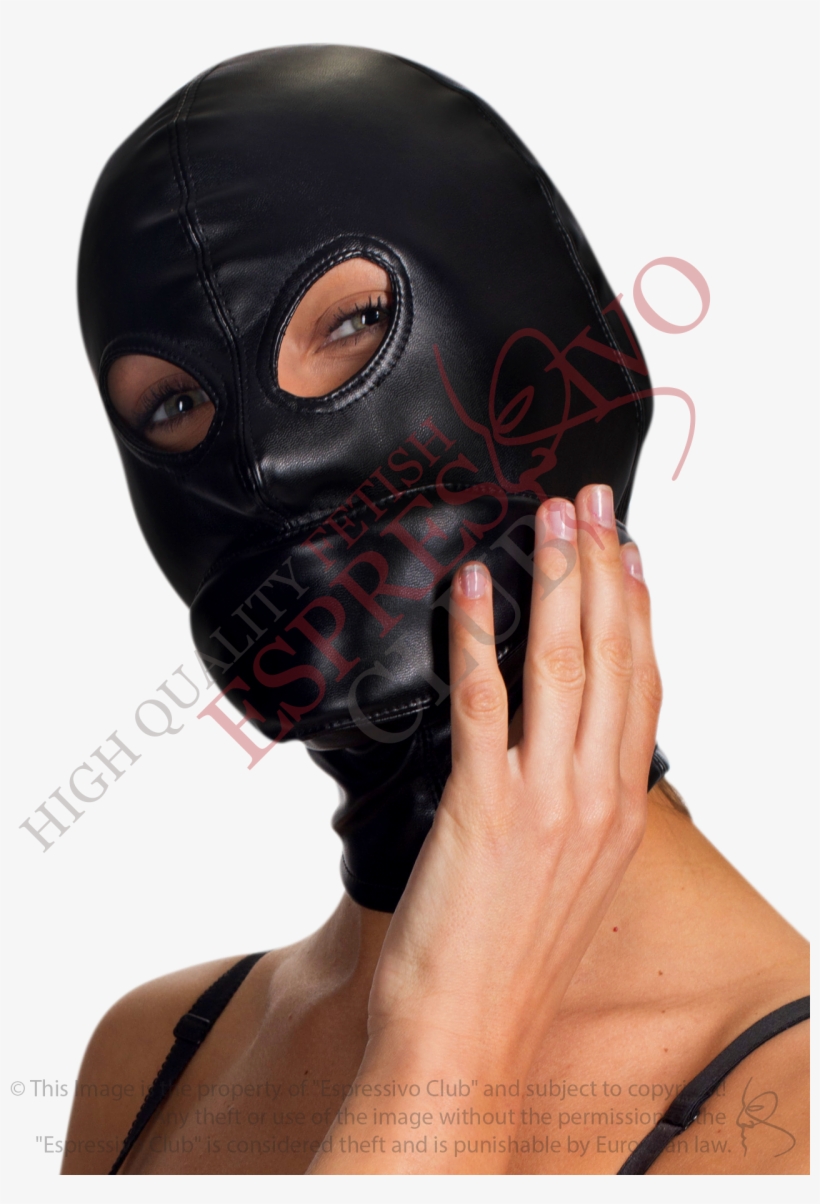 Bondage Leather Hood With Soft Blindfold And Muffle - Mask, transparent png