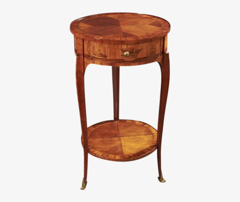 French Transitional Marquetry Round Table, Manner Of - End Table, transparent png