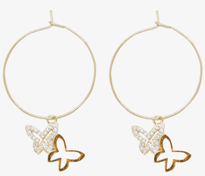 Lucky Wings - Gold - Earrings, transparent png
