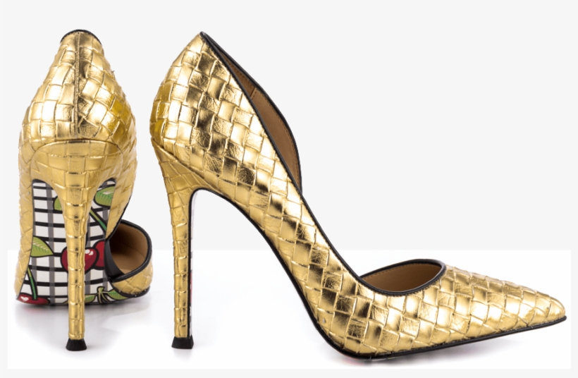 Gold Glitter High Heels And Transparent - Basic Pump - 900x900 PNG