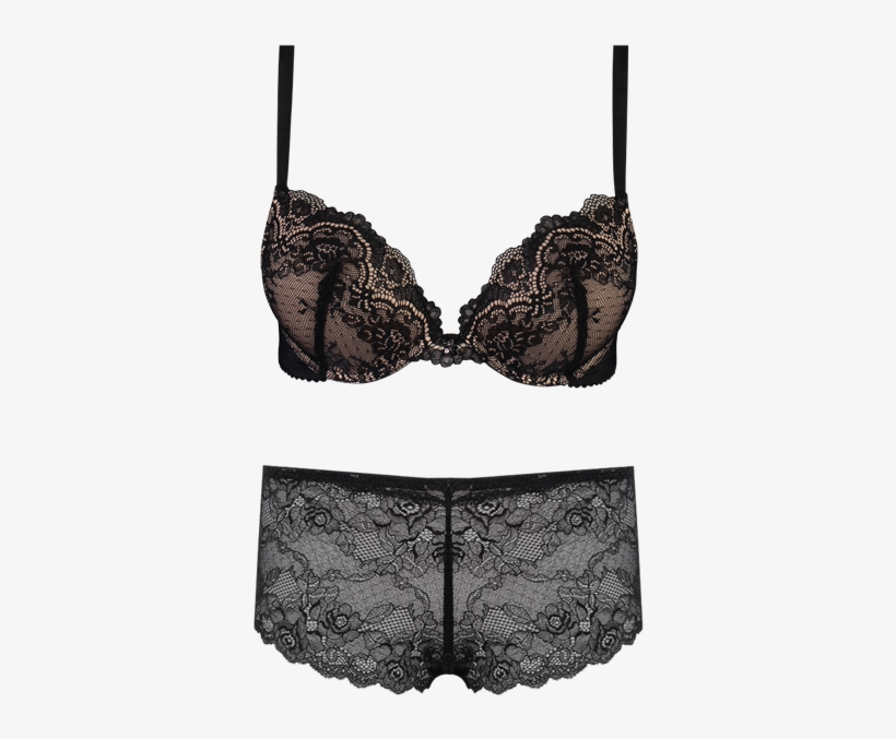 Edition Contrast Lace Set Black Diamond Setu01 - Bra, transparent png