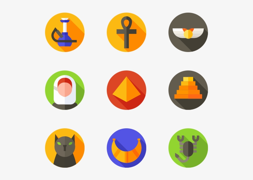 Egypt - Retro Icons Vector, transparent png