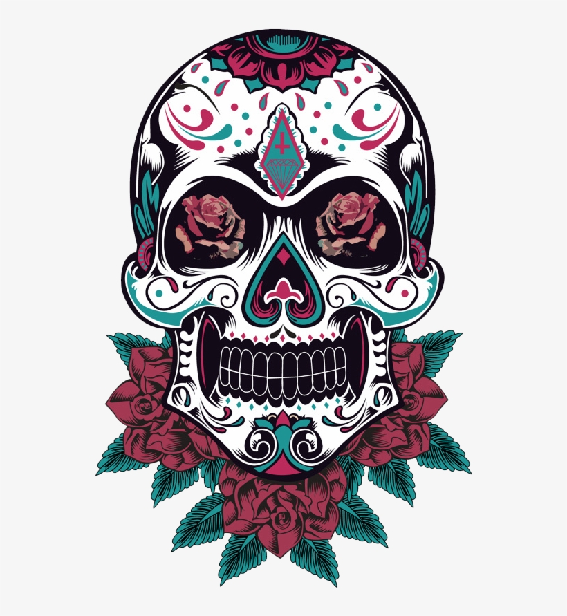 Clip Royalty Free Library Pin By Alexandre On Caveiras - Osmdecals - Sugar Skull Sticker Version 12 - Day Decal, transparent png