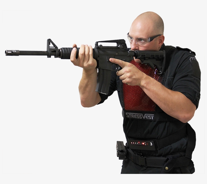 Officer With Blank Fire - Laser Rifle Training, transparent png