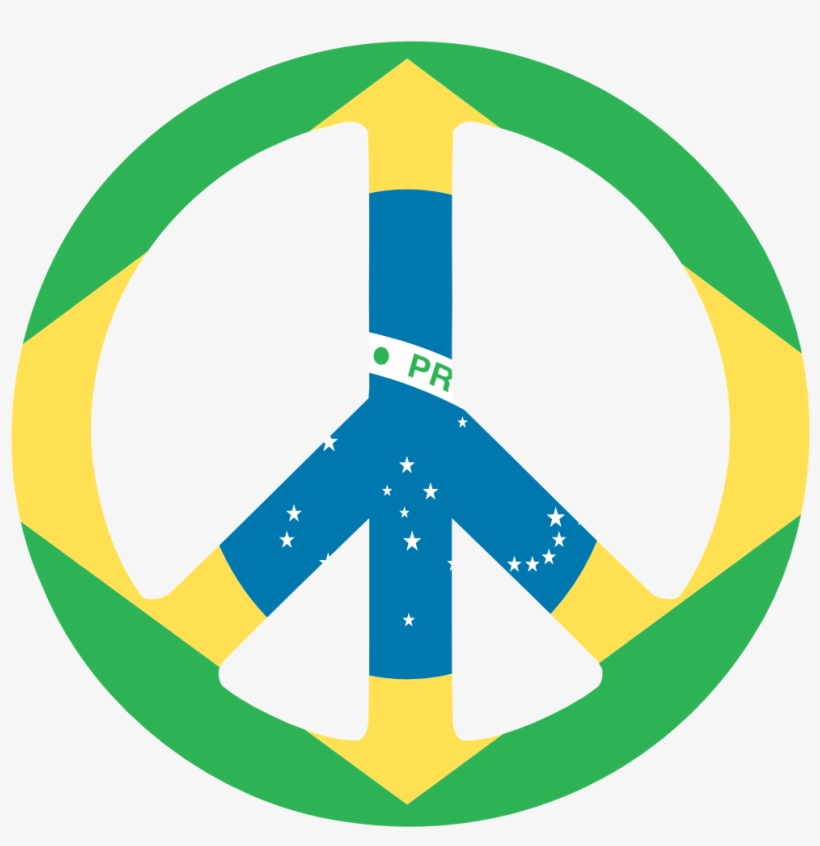Brazil Flag Clipart Png - Brazil Peace Flag Sticker (rectangle), transparent png