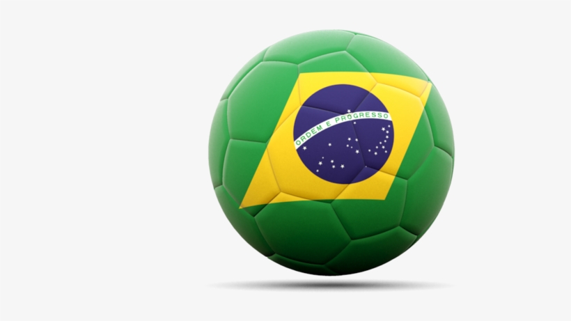 Illustration Of Flag Of Brazil - Brazil Flag With Football, transparent png