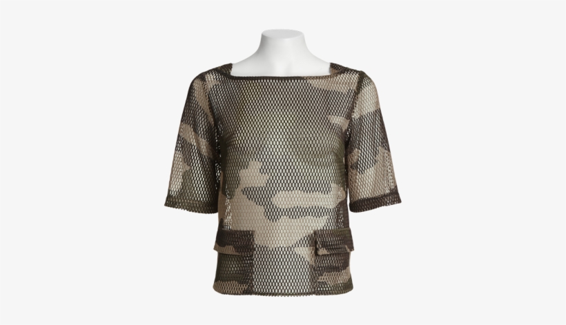 Mesh Camouflage Blouse - Blouse, transparent png