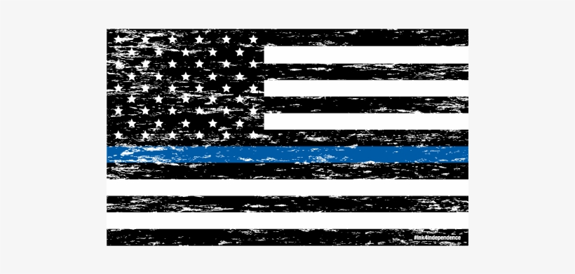 Grunge Thin Blue Line - Blue Lives Matter Flag, transparent png