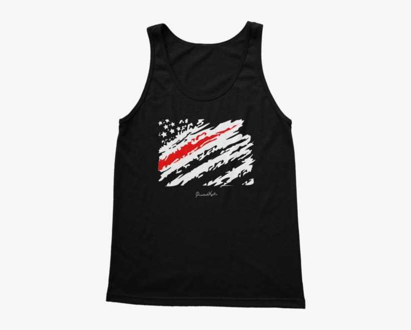 Red Line Grunge Flag ﻿classic Men's Tank - T-shirt, transparent png