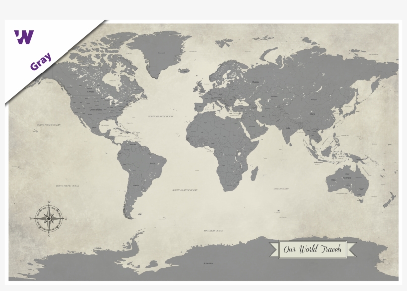 World Push Pin - World Map With South Africa, transparent png
