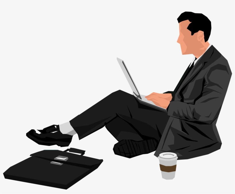 Image Black And White Stock With Laptop Big Image Png - Clipart People With Laptop, transparent png