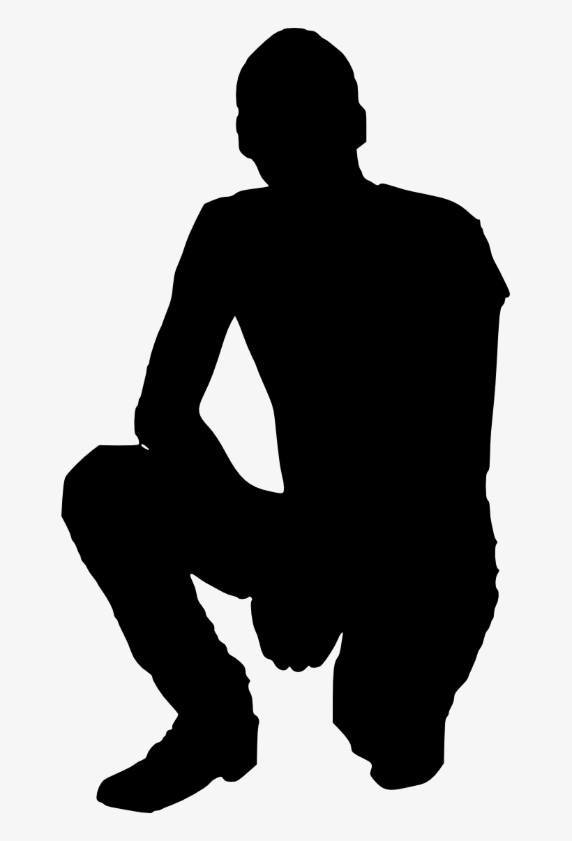 Free Download - Man Kneeling Silhouette, transparent png